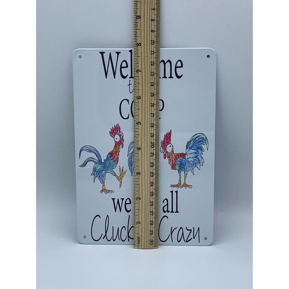 Welcome to Coop, Chicken Tin Sign 6" x 8" Portrait, NEW - Picture 4 of 6